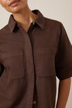 Noa Short Sleeve Shirt, CHOCOLATE - example image 4