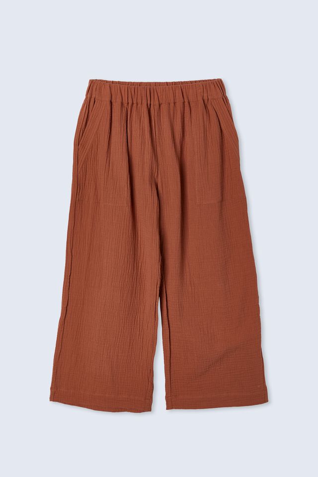 Double Cloth Pant In Organic Cotton, BISCUIT