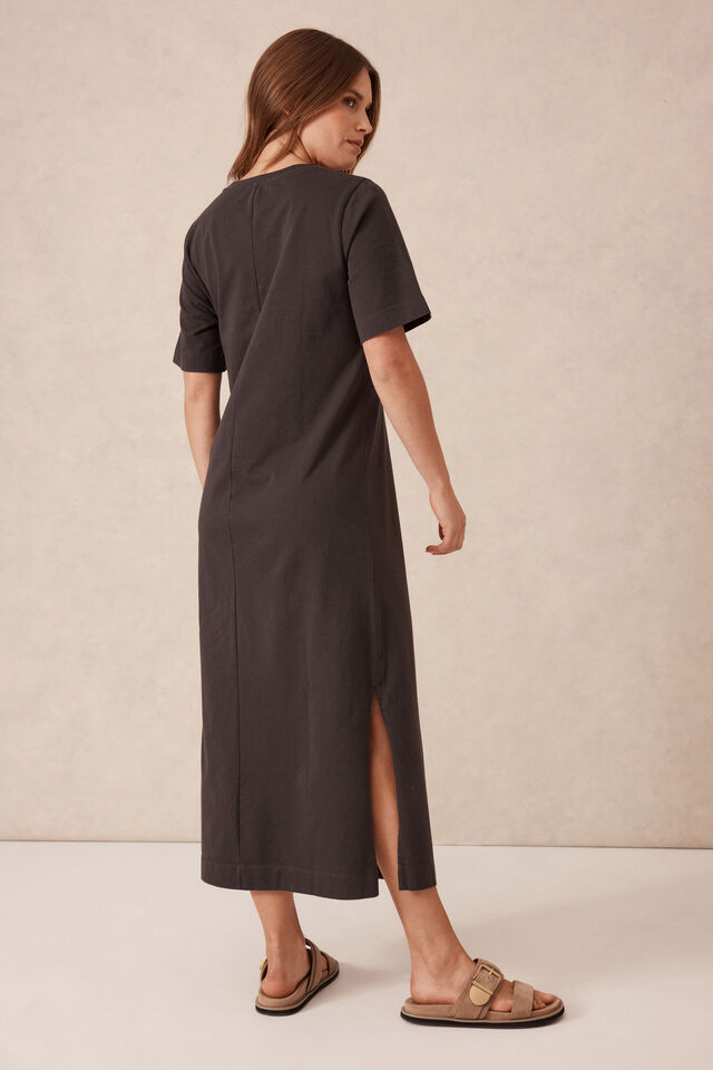 Allora Tie Midi Tee Dress, PHANTOM