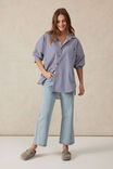 Oversized Shirt, COLLEGE BLUE WHITE NARROW STRIPE - alternate image 6