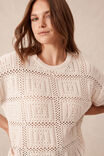 Square Knit Boxy Tee, ECRU - alternate image 5