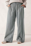 The Lounge Pant, GREEN WHITE NARROW STRIPE - alternate image 5