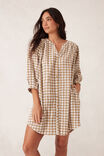 Crinkle Mini Dress, FIG GREEN WHITE GINGHAM - alternate image 5