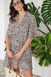 Boxy Shirt Dress, LEOPARD LINEN BLEND - alternate image 4