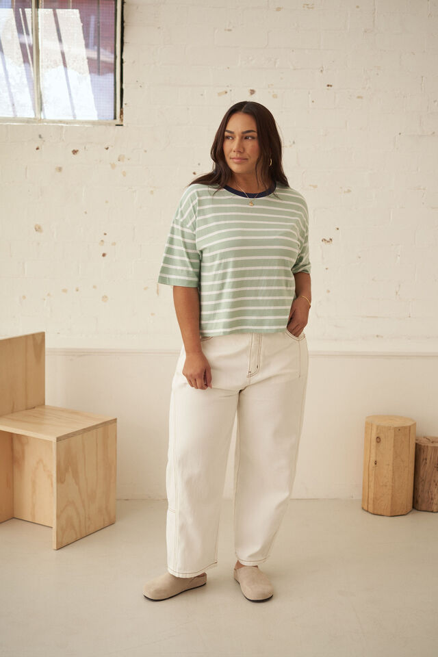 Demi Barrel Jean, ECRU