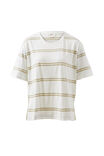 Stevie Slouchy Split Hem Tee, VANILLA/MATCHA DOUBLE STRIPE - alternate image 2