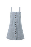 Strappy Button Mini Shift Dress, LAGOON BLUE STRIPE - alternate image 2