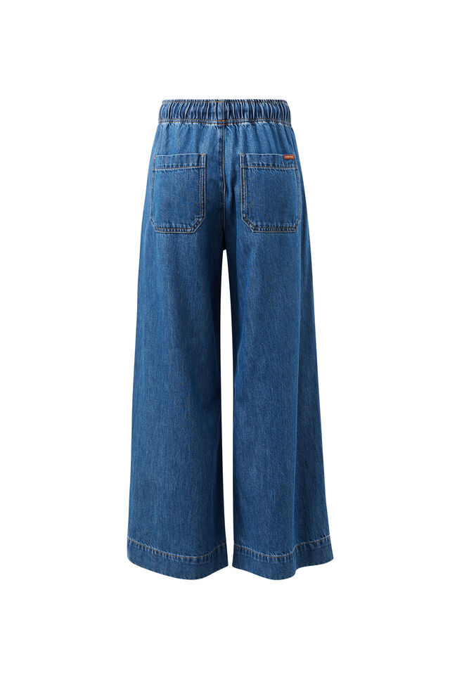 Andie Wide Leg Drawstring Pant, FRESH INDIGO