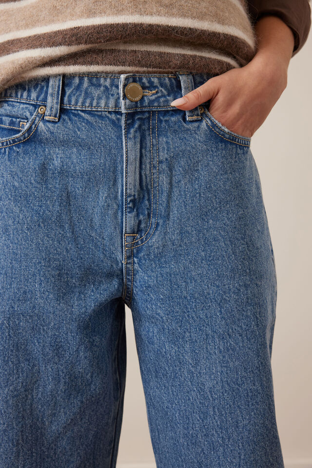 Loose Cuff Jean, WORN BLUE