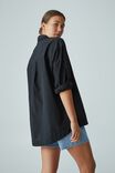 Poplin Shirt In Organic Cotton, BLACK