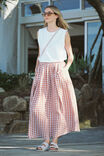 Gingham Maxi Skirt, BURNT CARAMEL WHITE GINGHAM - alternate image 1