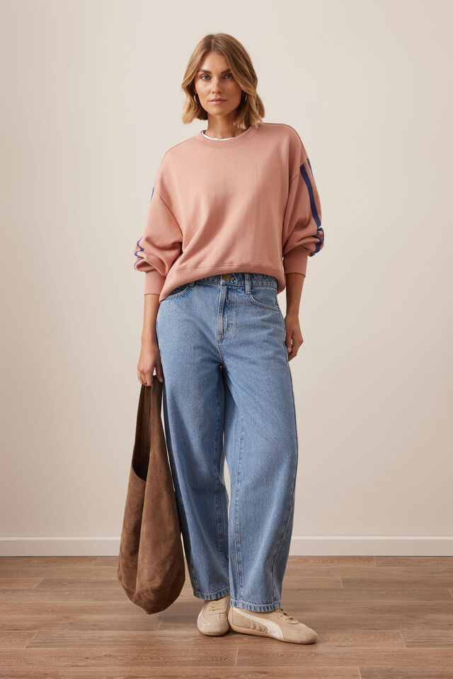 Leah Tapered Barrel Jean, VINTAGE BLUE