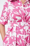 Shirt Dress In Organic Cotton Poplin Eh, RASPBERRY ROSE FLORAL - alternate image 5