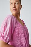 Organic Voile Shirred Tunic, SUMMER PINK