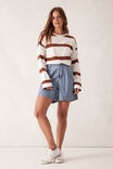Slouchy Long Sleeve  Tee, VANILLA/TOBACCO BOLD STRIPE - alternate image 5