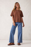 Stevie Slouchy Split Hem Tee, MILK CHOC/MONOGRAM - alternate image 5