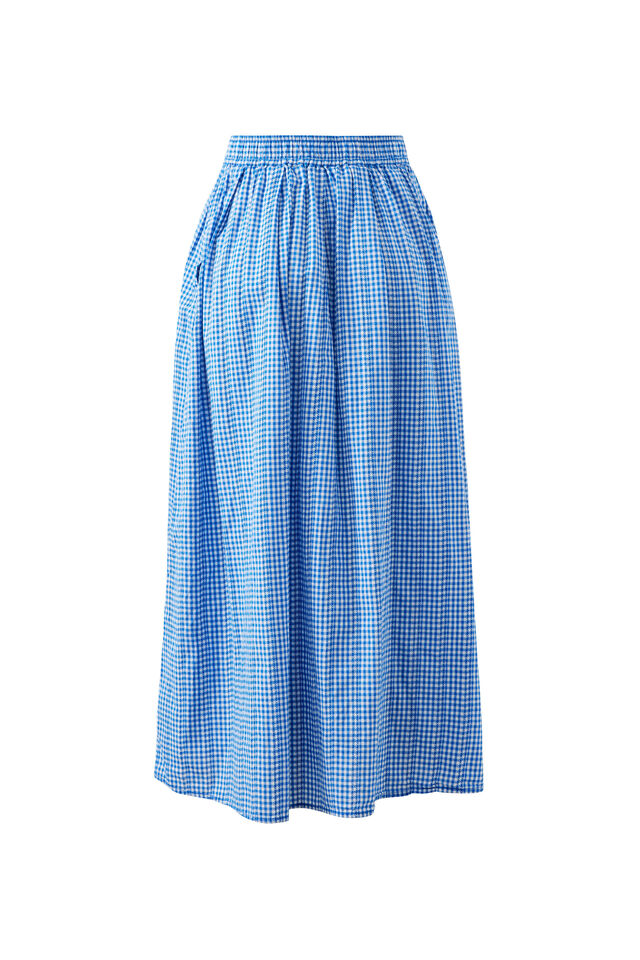 Florence Maxi Skirt, COBALT GINGHAM