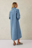 Long Sleeve Yoke Detail Midi Dress, VINTAGE BLUE - alternate image 4