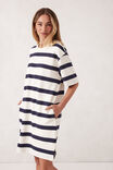 Mini Terry Dress, WHITE NAVY BOLD STRIPE - alternate image 4