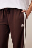 Gigi Wide Leg Terry Trackpant, CHOCOLATE SIDE STRIPE - example image 4