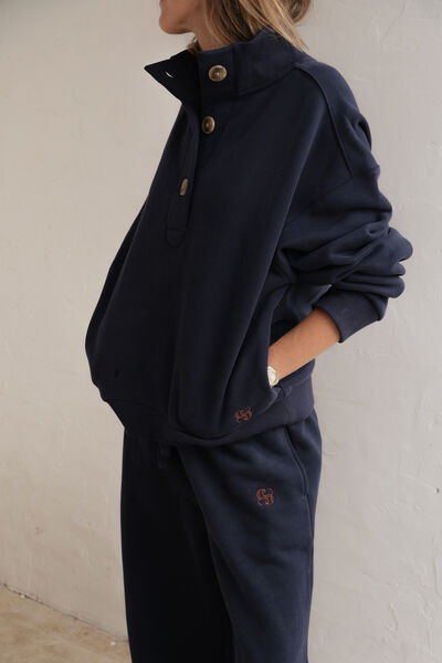 Marli Button Sweat, HERITAGE NAVY