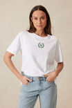 Slouchy Split Hem Tee, WHITE/WINTER GREEN CERES COUNTRY CLUB - alternate image 1