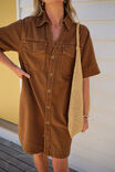 Sammy Relaxed Shirt Dress, TOFFEE - alternate image 4