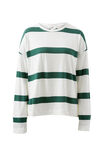 Scout Slouchy Long Sleeve  Tee, VANILLA PINE GREEN BOLD STRIPE - alternate image 2