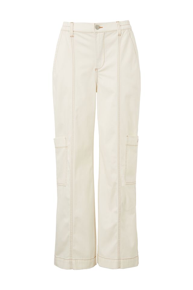 Seamed Utility Pant, WARM WHITE