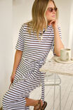 Allora Tie Midi Tee Dress, CHOC STRIPE - alternate image 1