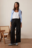 Andie Wide Leg Drawstring Pant, WASHED BLACK - example image 5