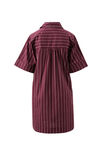 Sara Mini Shirt Dress, WINE PRINTED PINSTRIPE - alternate image 3