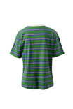 Stevie Slouchy Tee, BASIL/BLUE STRIPE - example image 3