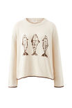 Mira Knitted Crew, ECRU CHOCOLATE SARDINE - alternate image 2