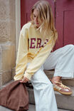 Isla Oversized Slouchy Crew, BUTTER WASHED BURGUNDY HERITAGE LOGO - alternate image 6
