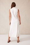 Sleeveless Panelled Midi Shirt Dress, FRESH ECRU TWILL - alternate image 3