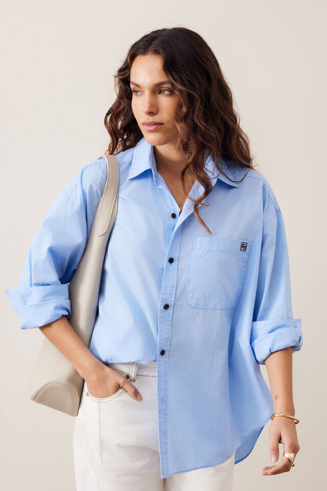 Peta Oversized Shirt, SKY BLUE