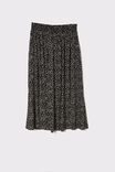 Fleur Midi Skirt, BLACK DITSY FLORAL