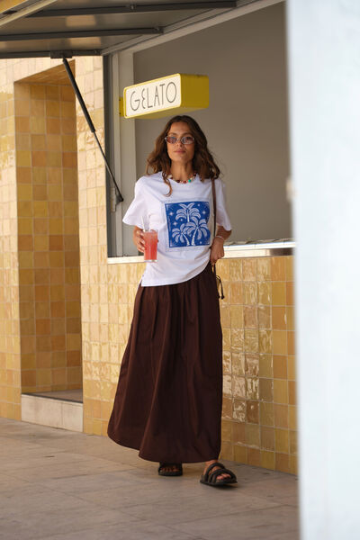 Florence Maxi Skirt, CHOCOLATE