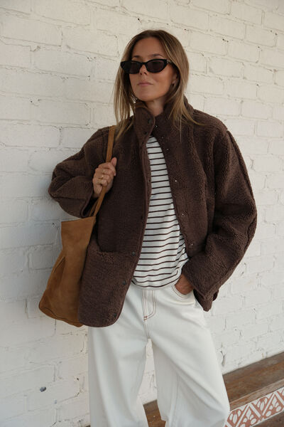 Teddy Jacket, CHOCOLATE