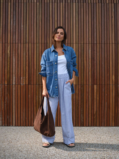The Lounge Pant, WHITE NAVY CHECK
