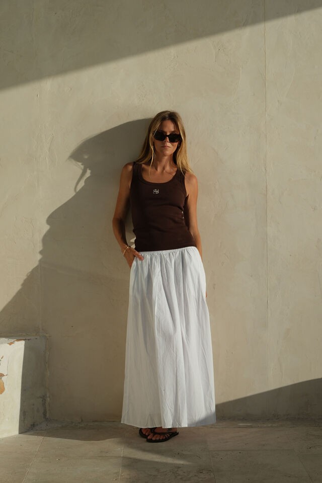 Florence Maxi Skirt, WHITE