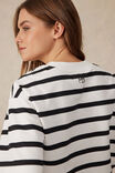 Boxy Terry Tee, WHITE PHANTOM STRIPE - alternate image 4