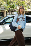 Isla Oversized Slouchy Crew, CHALK BLUE HERITAGE LOGO - alternate image 1