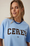 Stevie Slouchy Tee, POWDER BLUE/CHOCOLATE VARSITY - alternate image 4