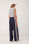 Gigi Wide Leg Terry Trackpant, NEW NAVY SIDE STRIPE - alternate image 5