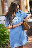 Bonnie Relaxed Shirt Dress, VINTAGE BLUE - alternate image 1