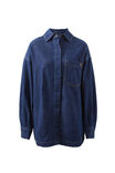 Long Sleeve Denim Shirt Jf, MIDNIGHT - alternate image 2
