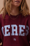 Isla Oversized Slouchy Crew, BURGUNDY BLUE HERITAGE LOGO - alternate image 5