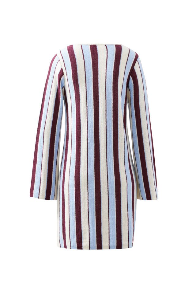 Chloe Stripe Knit Mini Dress, BLUE WINE STRIPE